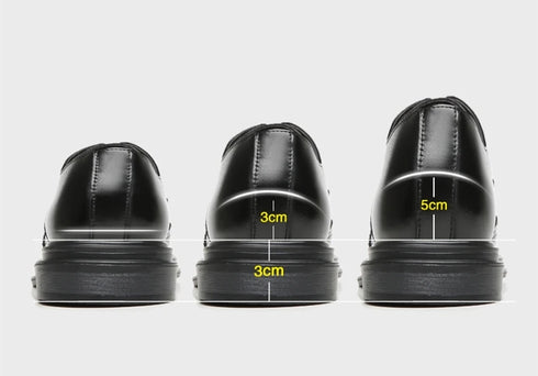 Platform High Heel Casual Men Brogue Genuine Leather Oxford Dress Shoes